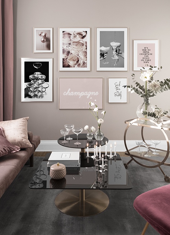 Champagne and Dance Poster / Tipografia em Desenio AB (11909)