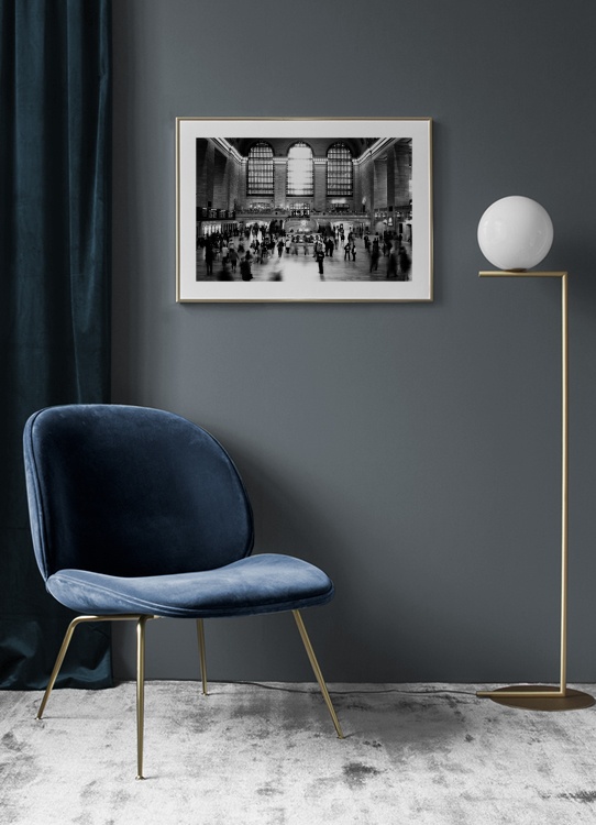 Grand Central Terminal NYC Poster / Preto e branco em Desenio AB (11953)