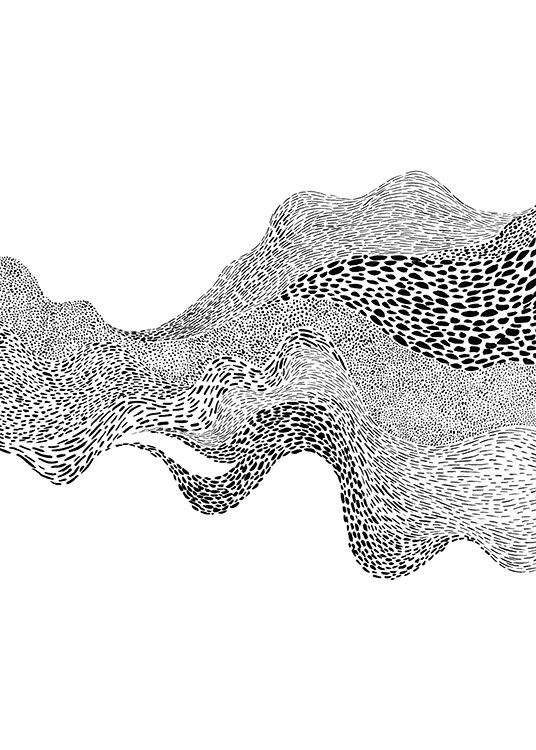 Dotted Waves No1 Poster