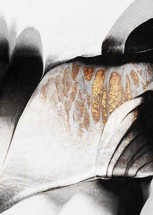 Black And Gold Veins No2 Poster