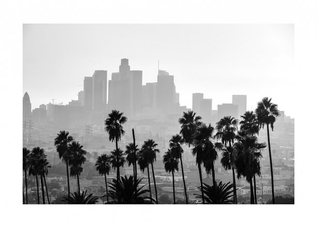 Los Angeles Cityscape Poster / Preto e branco em Desenio AB (12595)