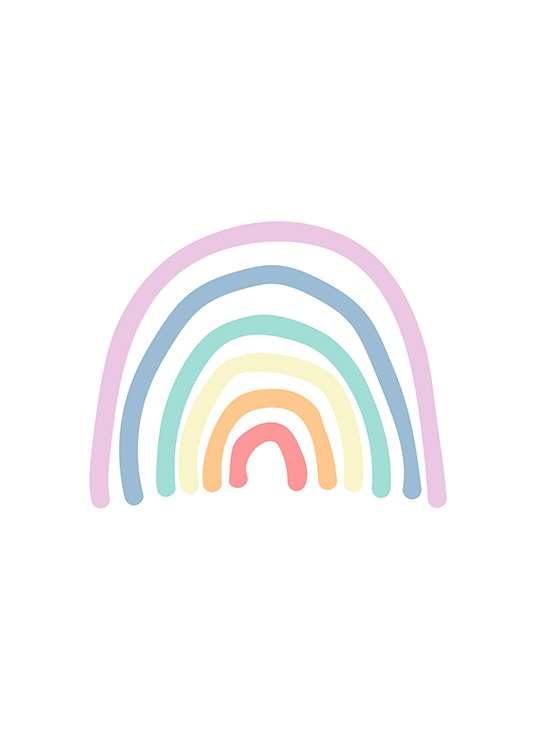 Painted Rainbows Poster / Bebé em Desenio AB (12683)
