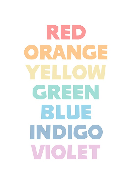 The Colors of the Rainbow Poster / Bebé em Desenio AB (12684)