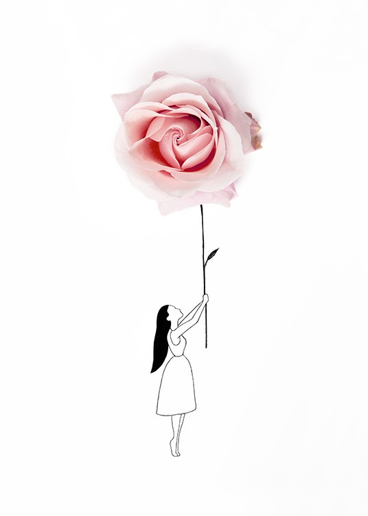 Rose Balloon Poster