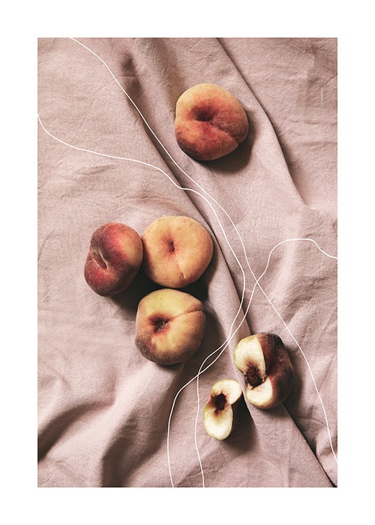 Peaches on Linen Poster / Pinturas de cozinha em Desenio AB (12815)
