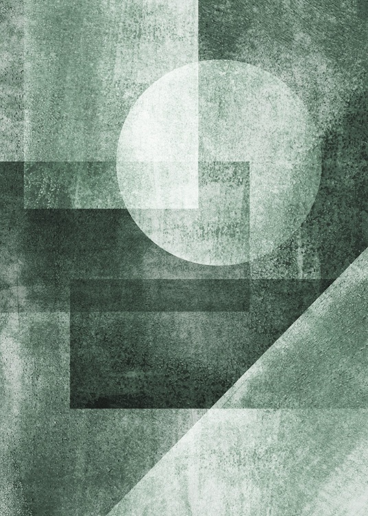 Graphic Green Shapes Poster