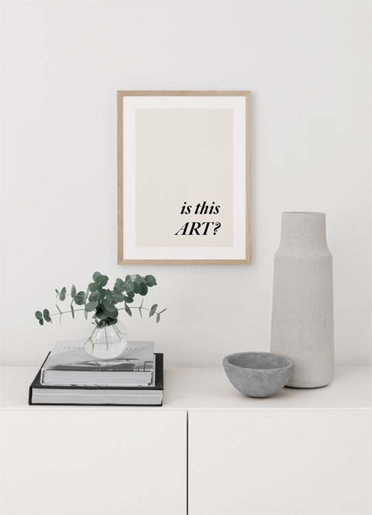  - Tipografia Is this art escrito em texto preto sobre um fundo cinzento claro