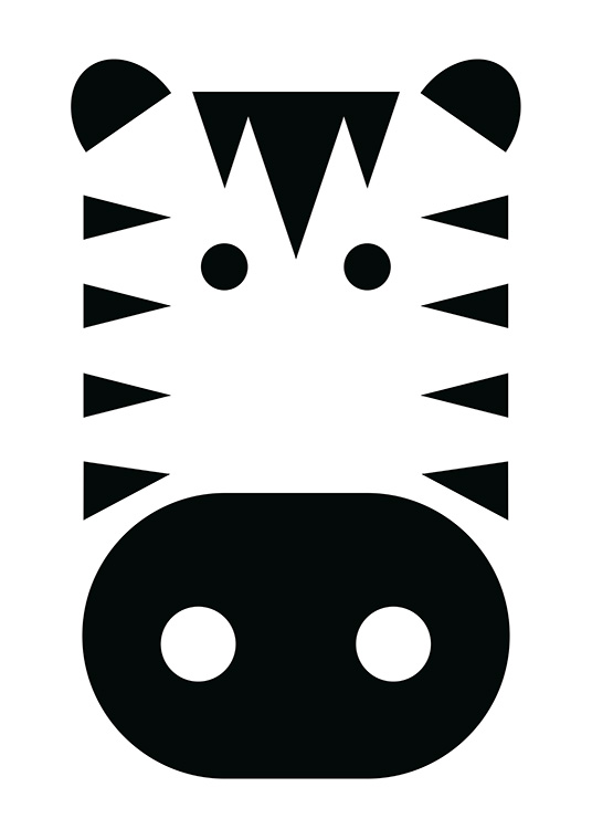 Geometric Zebra Poster