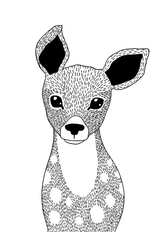 Little Dear Illustration Poster