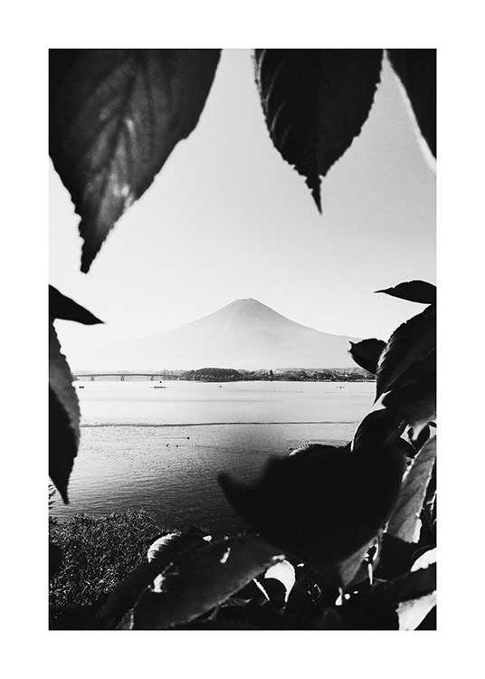 Mount Fuji B&W Poster