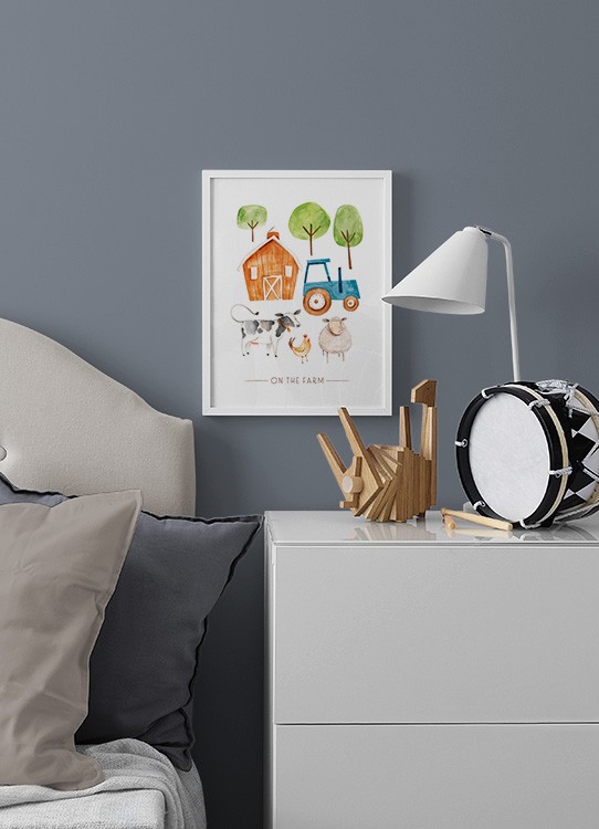 On the Farm No1 Poster / Ilustrações de animais em Desenio AB (13719)
