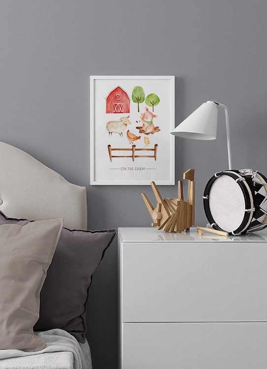 On the Farm No2 Poster / Ilustrações de animais em Desenio AB (13720)