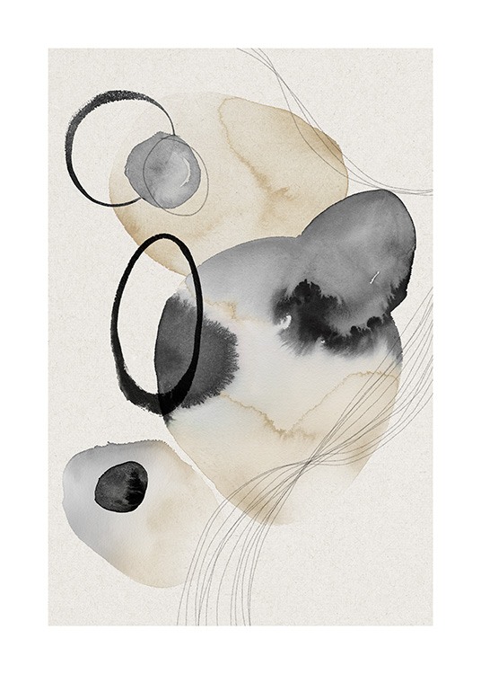 Watercolor Circles No2 Poster