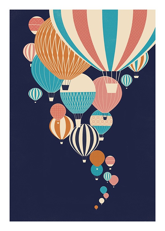 Balloons in the Sky Poster