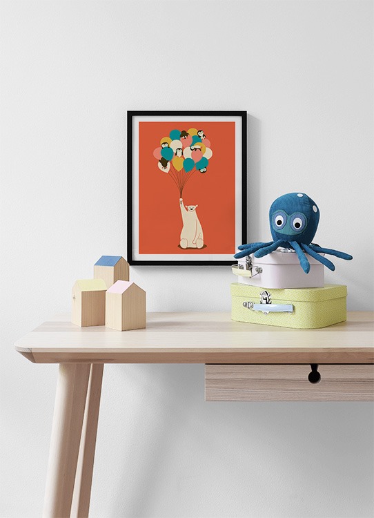 Penguin Bouquet Poster / Ilustrações de animais em Desenio AB (13930)