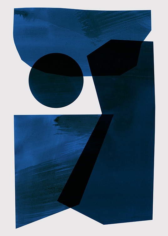 Blue Shapes No2 Poster