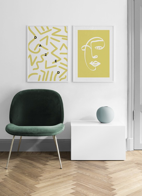  – Ilustração com linhas amarelas sob um fundo branco com a palavra em inglês 