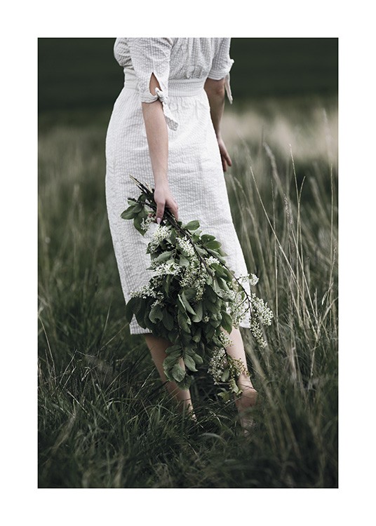 Woman With Bouquet Poster