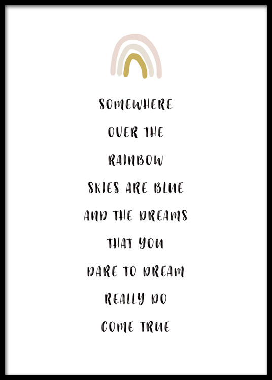  – Poster de texto com citação sobre sonhos e um arco-íris no topo