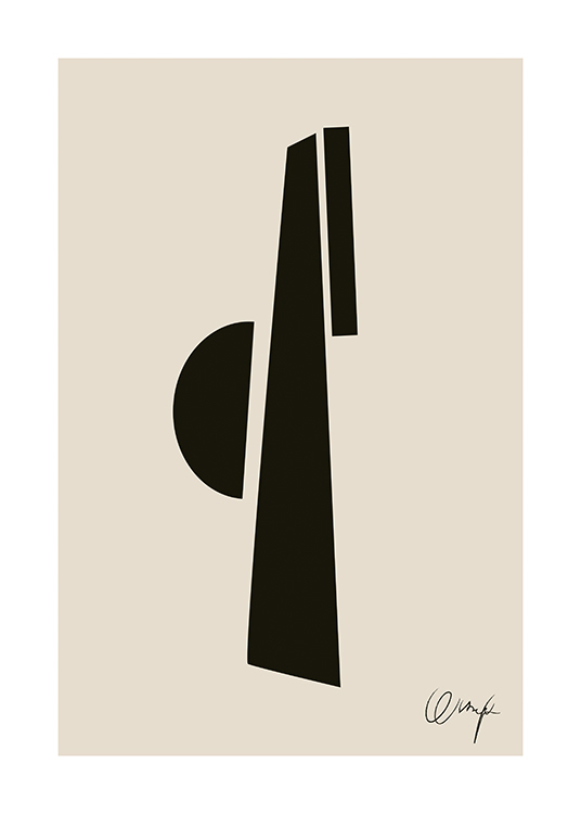 Monochrome Abstract No2 Poster