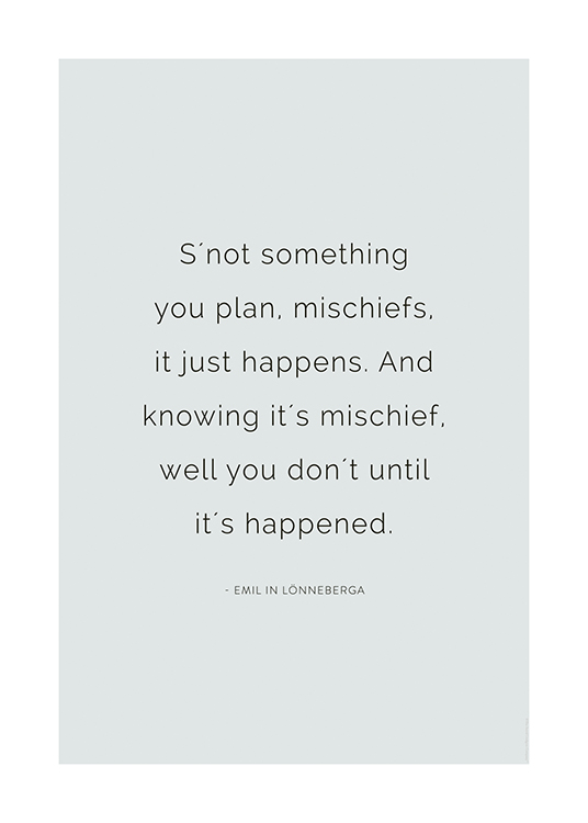 Emílio em Lonneberga Citação Poster