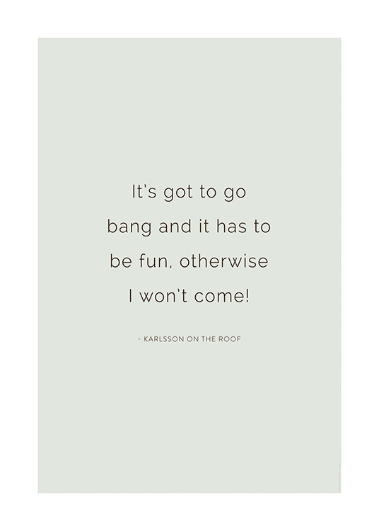 Karlsson no Telhado Citação Poster