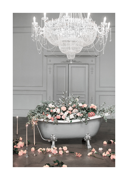 Bathtub Full Of Roses Poster