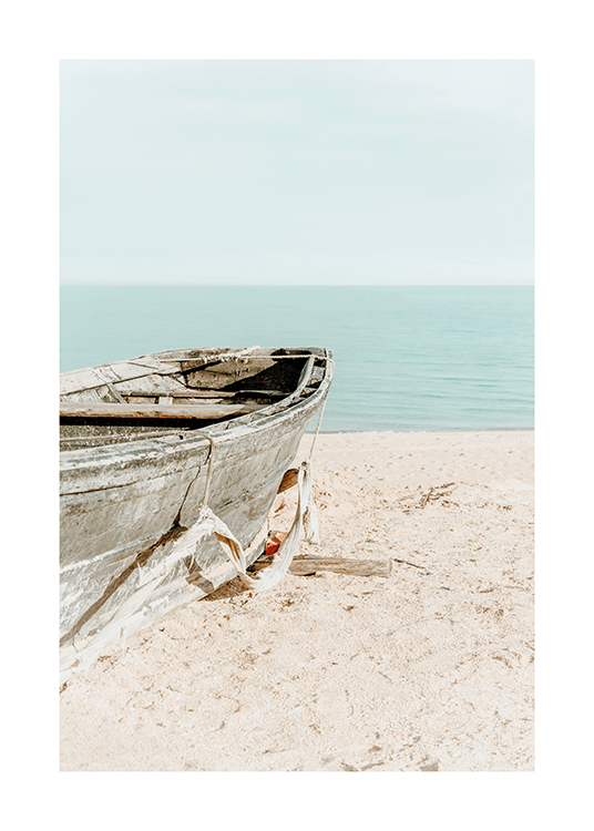 Boat on the Beach Poster