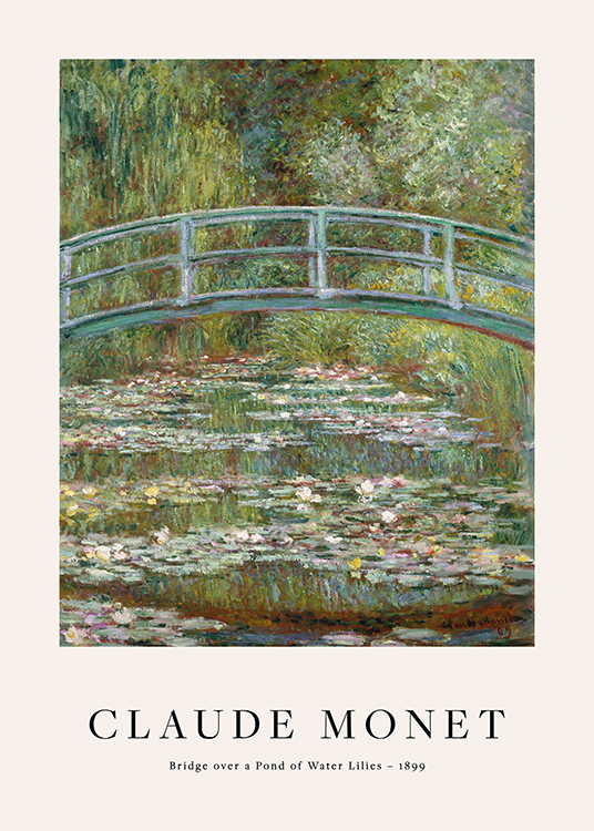 Monet - Bridge over a Pond of Water Lilies Poster
