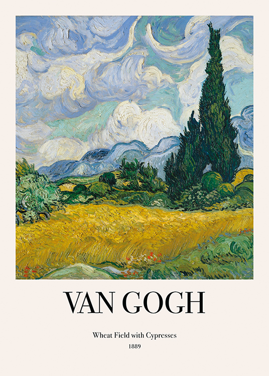 Van Gogh - Wheat Field with Cypresses Poster