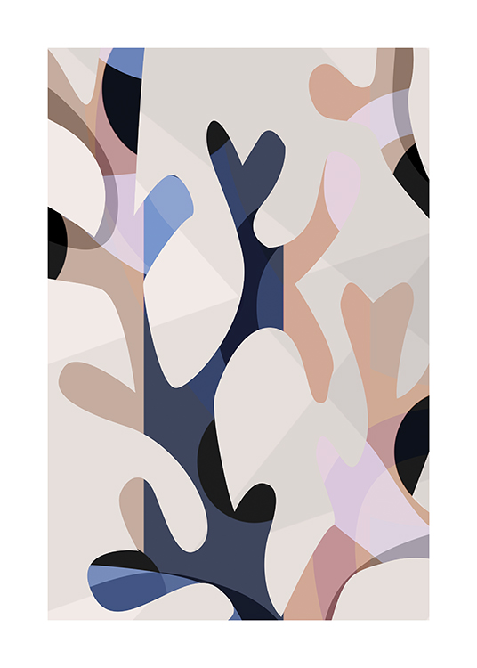 Coral Shapes No1 Poster