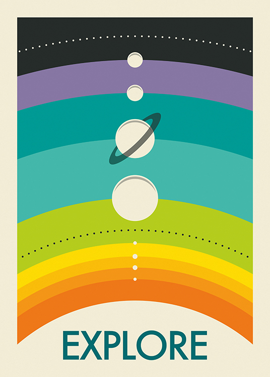 Rainbow Solar System Poster