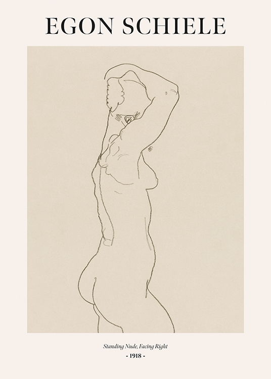  – Desenho em bege de uma mulher nua com texto na parte superior e inferior