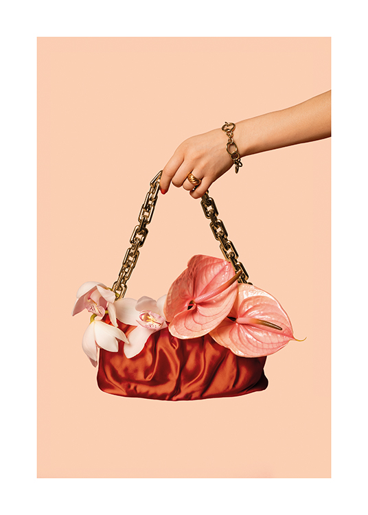 Bag With Flowers Poster