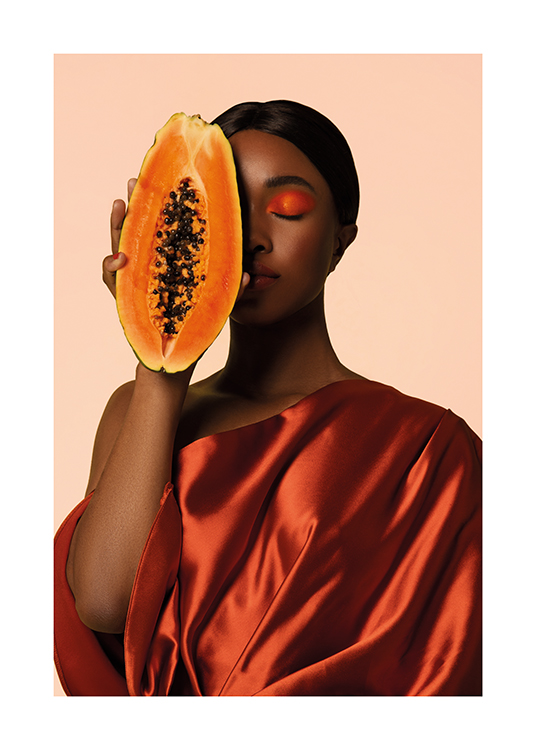 Papaya Face Poster