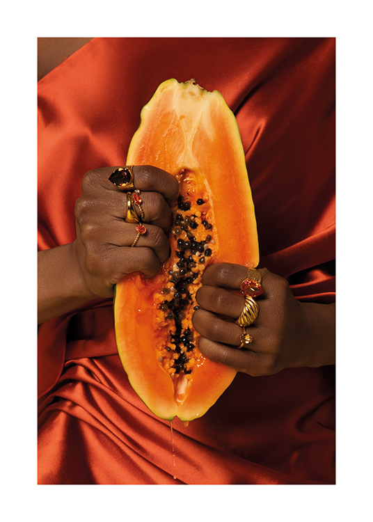 Squeezing Papaya Poster
