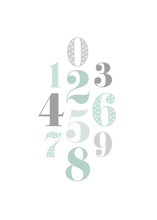 Numbers Green Poster
