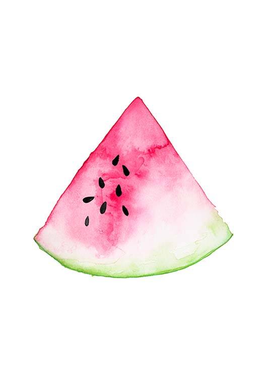 Watermelon Aquarelle Poster