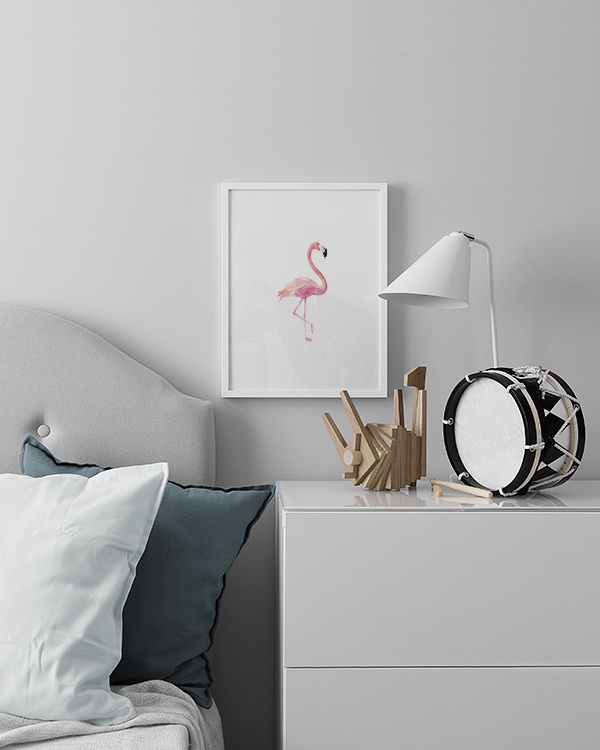 Flamingo Aquarelle Poster / Posters para crianças em Desenio AB (2222)