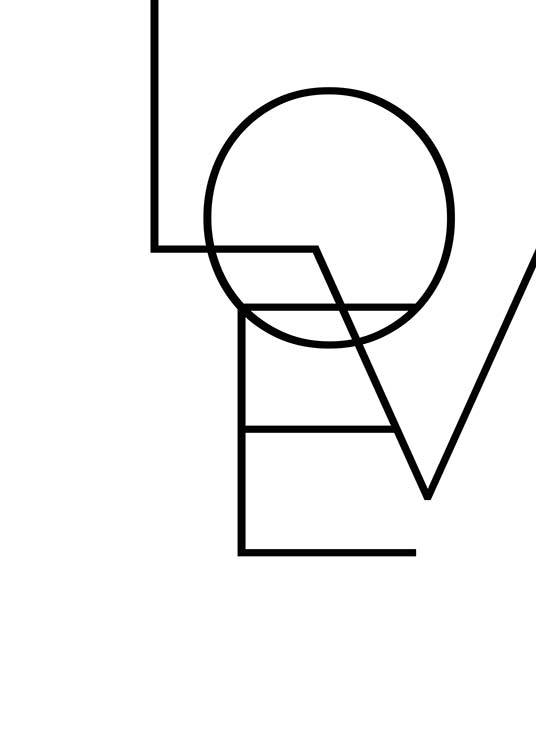 Love B&W Poster / Tipografia em Desenio AB (2844)
