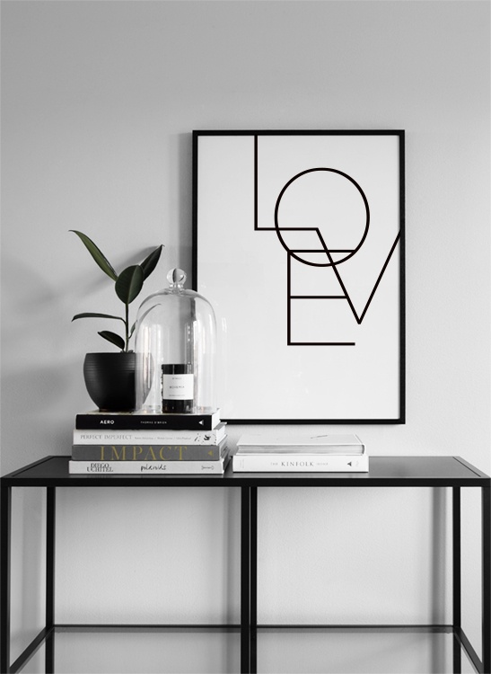 Love B&W Poster / Tipografia em Desenio AB (2844)