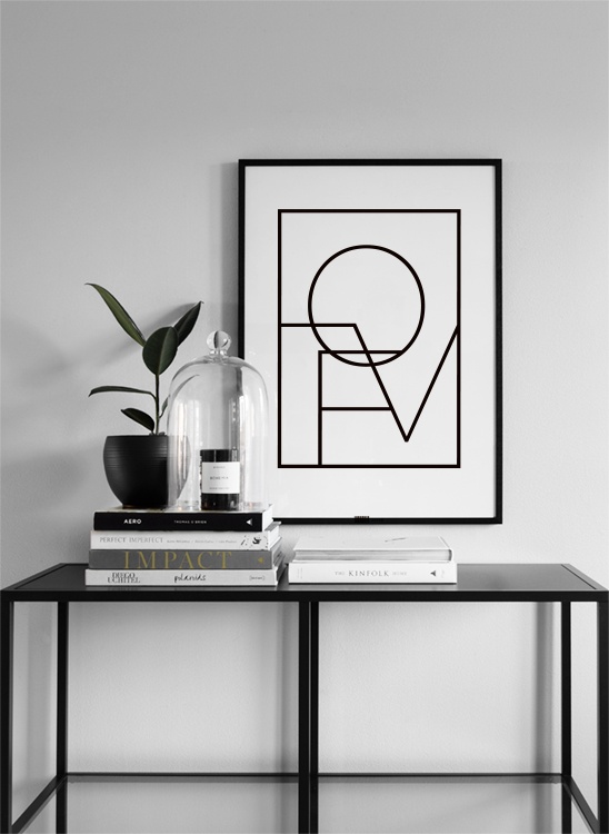 Love Square B&W Poster / Tipografia em Desenio AB (2846)