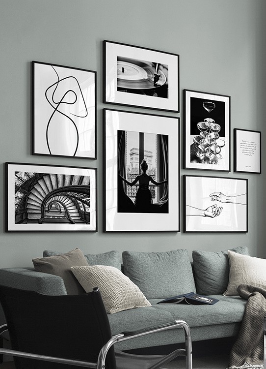 Record Player Poster / Preto e branco em Desenio AB (3323)