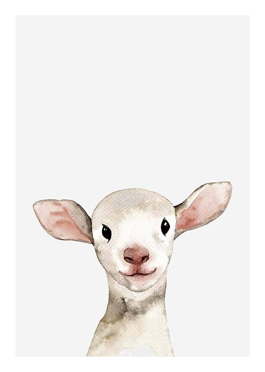 Little Lamb Poster / Ilustrações de animais em Desenio AB (3365)