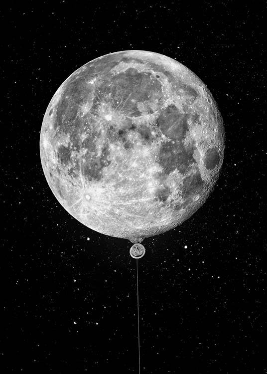 Moon Balloon Poster