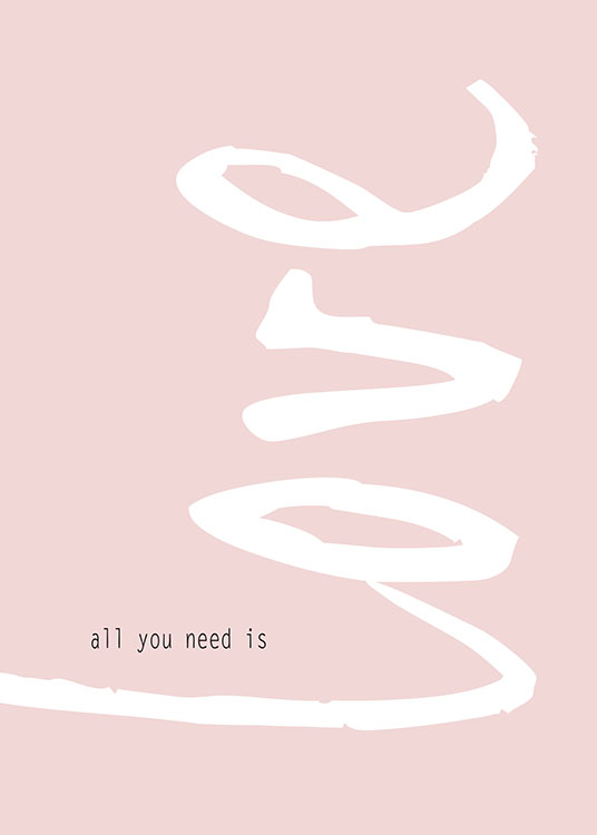 Pink All You Need Poster / Posters com texto em Desenio AB (7111)