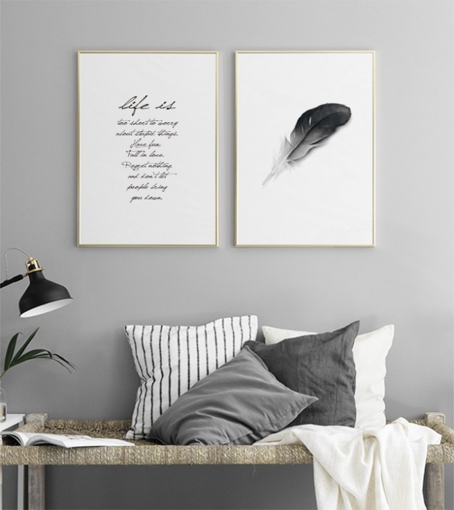  – Poster de texto a preto e brancom com citação sobre a vida