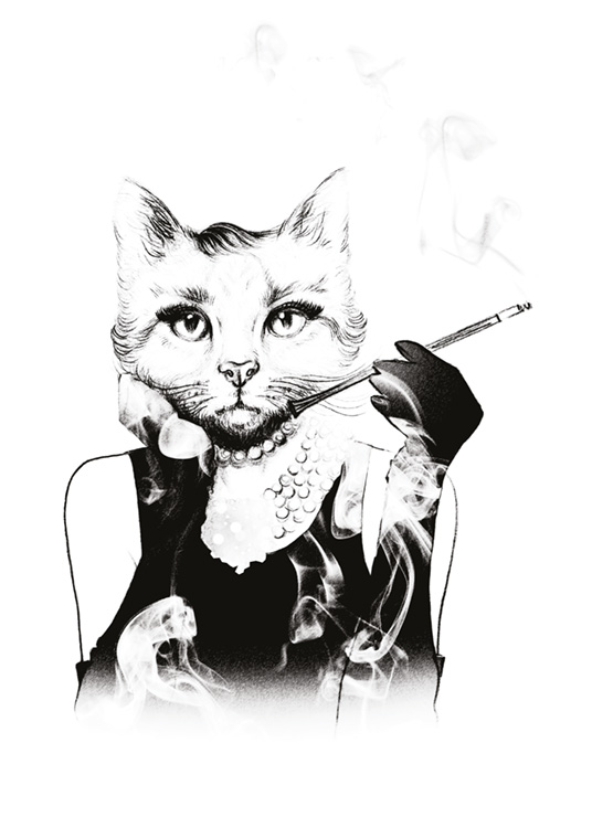 Hepburn Kitty Poster