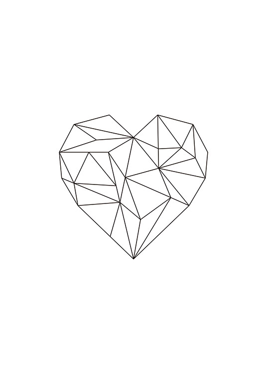 Geometric Heart Poster