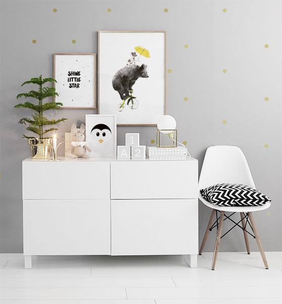 Bear On Yellow Bike Poster / Ilustrações de animais em Desenio AB (7830)